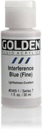 Fluid Acrylics by GOLDEN, Interference Blue (Fine), 1 fl. oz. Bottle, Professional Acrylic Paint, Transparent...