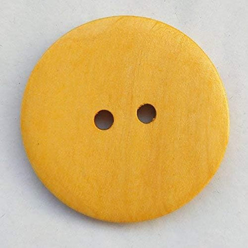 Chenkou Craft 20pcs Big Size 50mm 2" Round Wood Buttons 2 Holes Craft Sewing Button (Light brown)...
