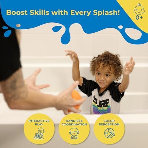 Mold Free Bath Toys for Babies and Toddlers, No Hole Bath Toys, Non Squirting Bath Toys no Mold for Tub, Beach, Pool, BPA-Free, Safe, Fun Infant B...