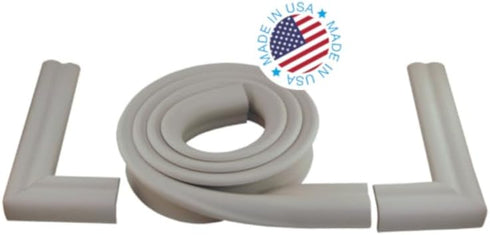 KidKusion Hearth Cushion | Made in USA | Taupe | 8.33 Ft of Padding | Child Safety, Edge and Corner Guard, Baby Proof Fireplace Bumper...