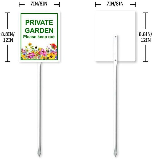 (8x12) IN Private Garden Please Keep Out Yard Sign With Metal Stake For Garden Grass Farm Decor Lawn Sign Stand Tin Keep Out Sign Outdoor Decorati...