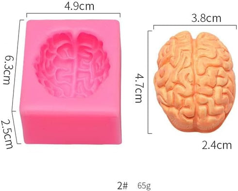 2 Pack Organ Shape Silicone Heart Brain Epoxy Resin Decoration Plaster Candle Aroma Fondant Mousse Chocolate DIY Aromatherapy Mold...