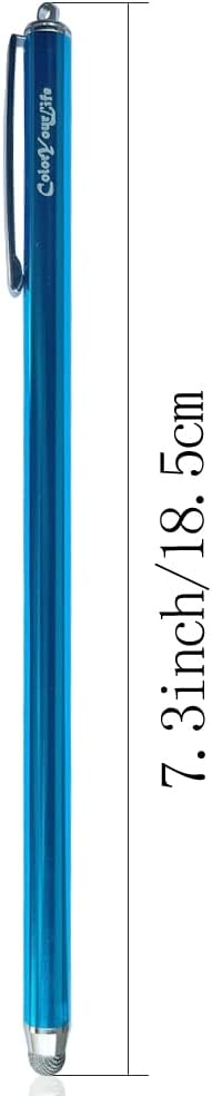 3-Pack 7.3’’ Fine Micro-Knit Mesh Tip Capacitive Stylus Pens for Touch Screens with Replaceable Mesh Tips, Extra Long Universal Stylus Pens and Cl...