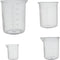 8 pcs Plastic Graduated Beakers Transparent Lab Measuring Cup 50ml / 100ml /150ml /250ml Capacity 4Sizes Clear Plastic Liquid Cup Container for or...