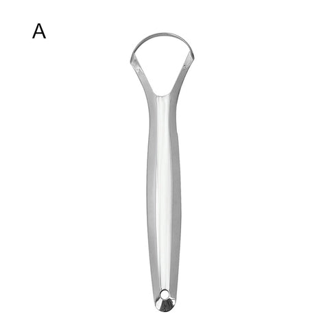 Silver Tartar Removal Tool Oral Tongue Scraper Cleaner Portable Non-slip Handle Tongue Brushes, Scrapers and Cleaners...