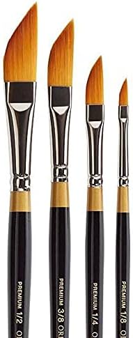 KINGART B-026 Premium 4 pc. Original Gold 9800 Series Dagger Striper Artist Brush Set, Synthetic Golden TaklonHair for Acrylic, Oil, Gouache Paint...