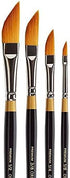 KINGART B-026 Premium 4 pc. Original Gold 9800 Series Dagger Striper Artist Brush Set, Synthetic Golden TaklonHair for Acrylic, Oil, Gouache Paint...