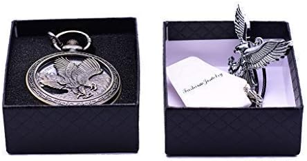 Udaney Eagle Gifts Pocket Watch with Chain Vintage Quartz Half Hunter American 2025 Fashion...