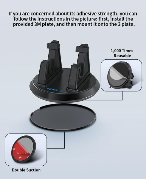 MEIDI Phone Holder, Dashboard Mount for iPhone 14/13/12/11, Samsung Galaxy Note 10/20, S7 Edge - Adjustable Angle and Anti-slip...
