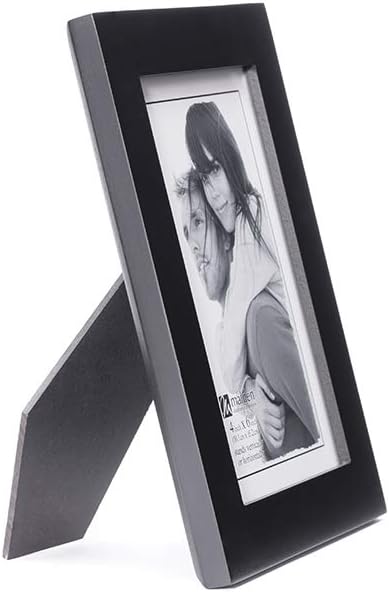 Malden 4x6 Picture Frame - Wide Real Wood Molding, Real Glass - Black...
