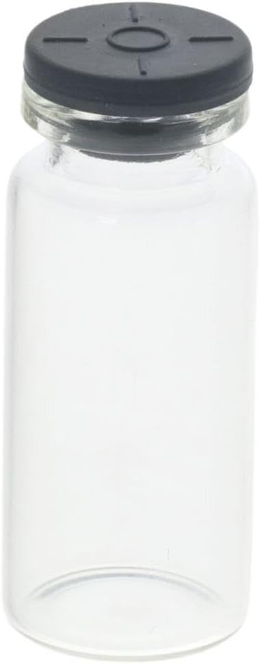10Pcs Glass Lab Bottle, Refillable 10ml Container, Portable Seals Empty Vials, Transparent Lab Sample Vial with Plastic-Aluminum Flip Caps...