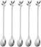 10 Pack Stainless Steel Leaf Teaspoons, Stirring, Mixing, Stir Spoons Ice Cream Spoon 6.5 inch Silver...
