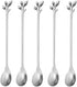 10 Pack Stainless Steel Leaf Teaspoons, Stirring, Mixing, Stir Spoons Ice Cream Spoon 6.5 inch Silver...