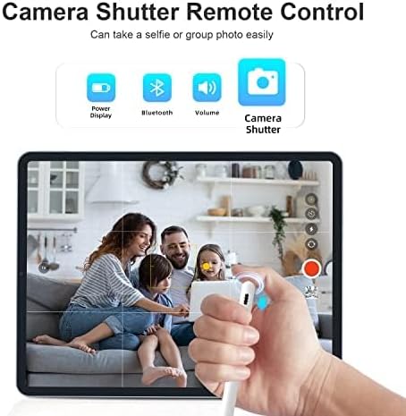 Bluetooth Stylus Pen Fit for iPad Pro 12.9-inch (5th Generation) 2021 Model A2378 A2461 A2379 A2462 with Camera Shutter Remote Control, Tilt Sensi...