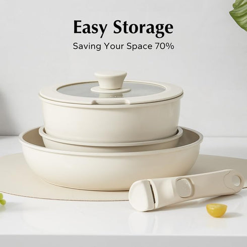 Removable Handle White, Detachable Removable pan Handle, Replacement Pan Gripper, Suitable for All Cookware...