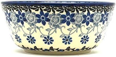 Polish Pottery Bowl - Ice Cream/Dessert - Silver Lace...