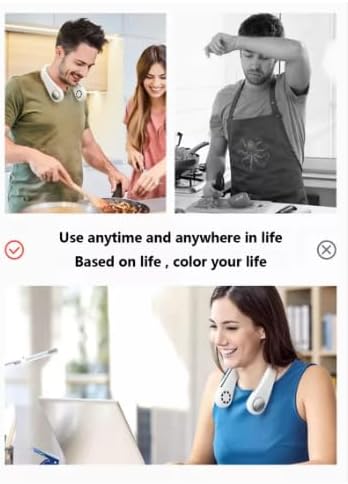 VMFInd Neck Fan Portable, Air Conditioner with Adjustable Speed, White…, Medium...