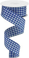 Gingham Check Wired Edge Ribbon, 1.5 Inches x 10 Yards (Royal Blue, White)...
