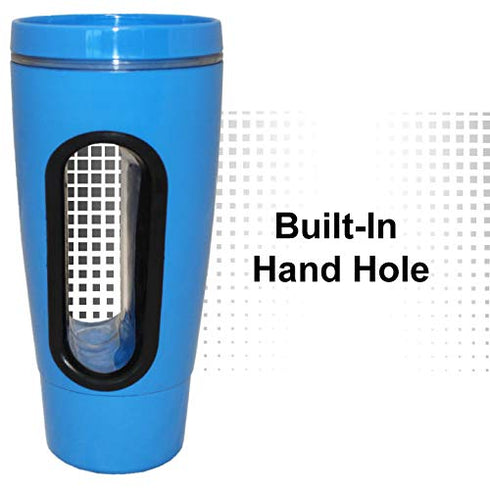 Rehabilitation Advantage Hand In Mug Adaptive Drinking Cup Blue,16 ounces...