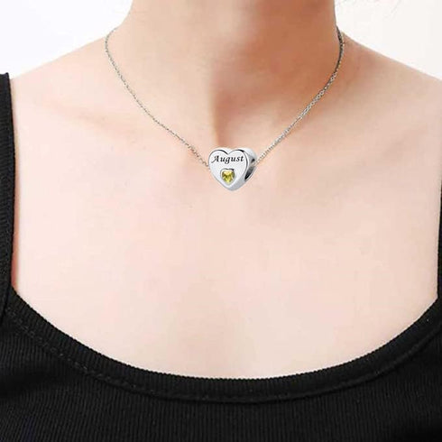 January-December 12 Months Colors Birthstone Crystal Happy Birthday Heart Charms For Charm Bracelets Necklace...