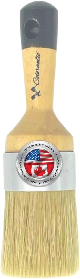 Colorantic | Large Furniture Round Oval Soft Wax Waxes Brush Brushes | Beeswax DIY Chalk Based Paint Fabric Painting (XL Round Natural Brush)...