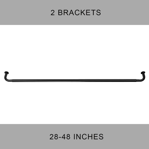 Room Darkening Curtain Rod, Wrap Around Design, Extra-Thick 1-Inch Diameter Single Drapery Rod, Extendable Metal Rod Set for the Blackout Curtains...