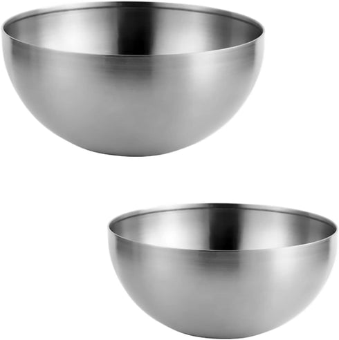 Stainless Steel Salad Bowls, Mixing Bowls, Nesting Bowls, Snacks Bowls, Serving Bowls for Mixing, Cooking, Baking, Prepping, Set of 2, Small & Lar...