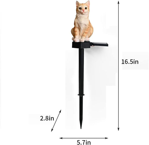 Garden Cat Decor Ornaments Outdoor Solar Light Lawn Decorations Cute Animal Stake Patio Yard Statue Waterproof Gifts for Cat Lovers...