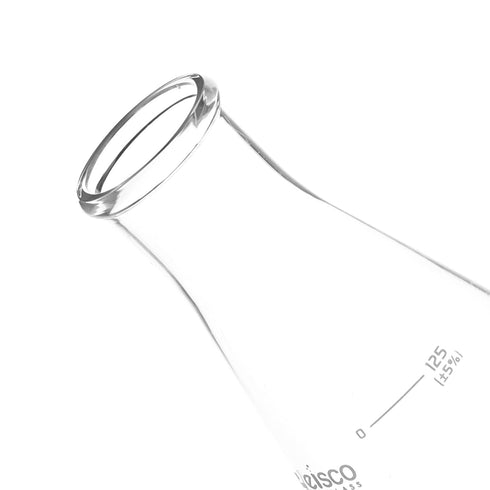Erlenmeyer Flask, 125mL - Wide Neck - ASTM, Dual Graduated Scale - Borosilicate Glass - Wide Neck Flasks, Conical Flasks, Glass Flasks - Eisco Lab...