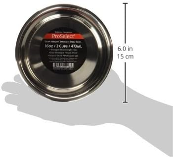 ProSelect Dura-Weight Stainless Steel Dishes — Durable Dishes for Dog and Cat Food, 1-Pint...