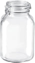 Bormioli Rocco Fido Wide Mouth Glass Jar with Airtight Gasket Clamp Lid for Canning and Food Storage, Clear Top, 101.5 oz....