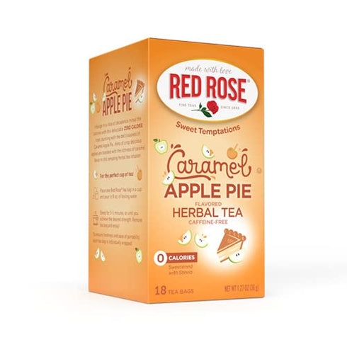Red Rose Sweet Temptations Dessert Tea Caramel Apple Pie, Zero Carbs, Zero Sugar Bursting with Flavor Caffeine-Free Delicious Beverage Herbal Tea,...