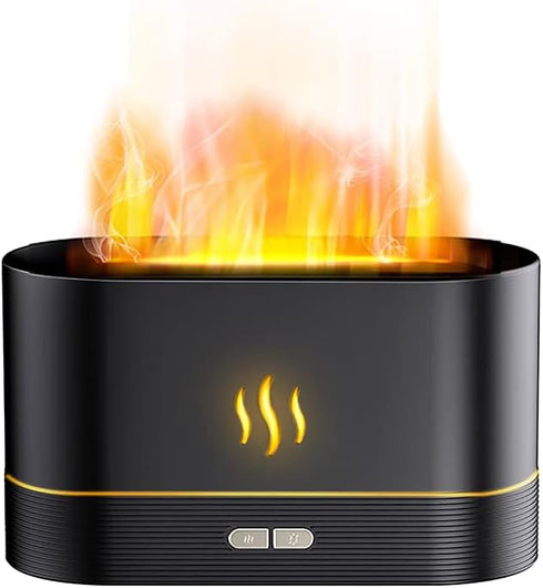 Flame Aroma Diffuser with Flame Light, Mist Humidifier Aromatherapy Diffuser with Waterless Auto-Off Protection for Spa Home Yoga Office Bedroom (...