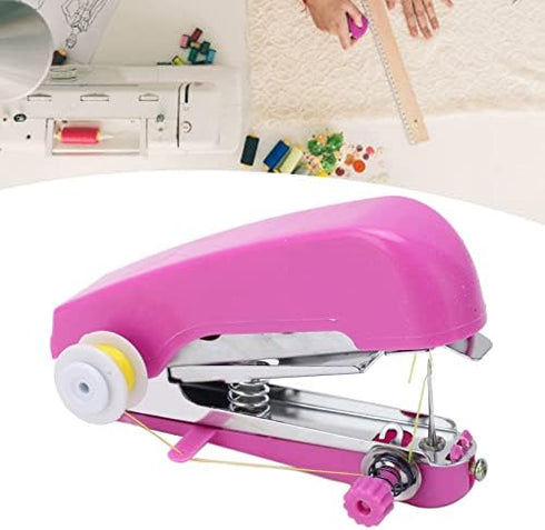 Mini Single Stitch Handheld Sewing Machine,Pocket Manual Sewing Machine Handheld Sewing Machine Purple Light Weight Pocket Sewing Machine for Clot...