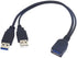 chenyang USB 3.0 Female to Dual USB Male Extra Power Data Y Extension Cable for 2.5" Mobile Hard Disk...