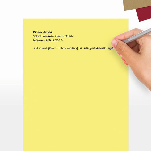 LUXPaper 8.5" x 11" Paper | Letter Size | Pastel Canary Yellow | 60lb. Text | 50 Qty...