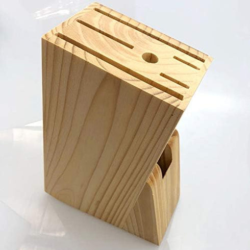 Wooden Knife Block Countertop Knife Holder Knife Organizer with Scissors-Slot for Kitchen...