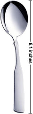 Soup Spoons, Stainless Steel 6.1” Heavy Duty Round Spoons, Dinner Spoon Table Spoon Silverware, Metal Spoon Cutlery Set, 6-Piece...