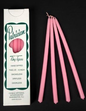 D'light Online Patrician 10 Inch Hand Dipped Skinny Taper Candles (Set of 12, Pink)...