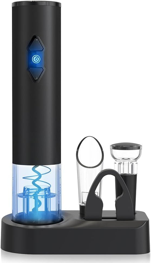 CIRCLE JOY Electric Wine Openers Set - Battery Powered Motorized Operated Cordless Automatic Corkscrew Opener Puller Kit with Attached Foil Cutter...