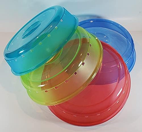 4 Pack of Microwave Plate Bowl Splatter Cover. Keep Your Microwave Clean While Heating Messy Items with Vented, Colorful Lids! (4100)...
