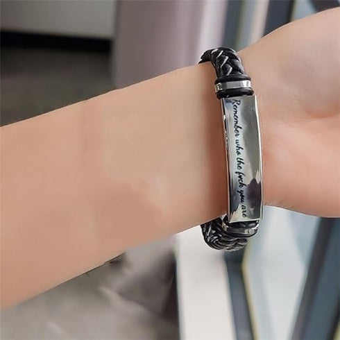 Remember Who The F*ck You Are Bracelet-Dont Let The Hard Days Win Bracelet for Women Personalized Adjustable Handmade Engraved Motivational Bracel...