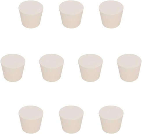 StonyLab Solid Rubber Stoppers, 10-Pack 7# White Tapered Lab Seal Rubber Stoppers, Fits StonyLab 250ml Erlenmeyer Flask...