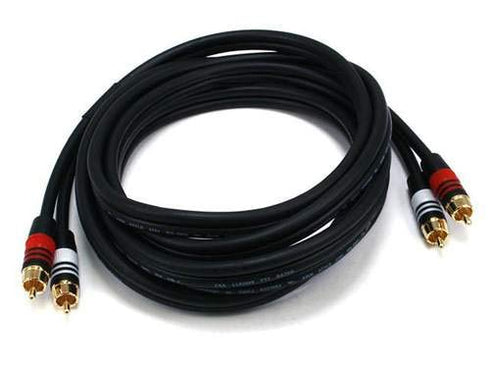 Monoprice 1.5ft Premium 2 RCA Plug/2 RCA Plug M/M 22AWG Cable - Black - (105346)...