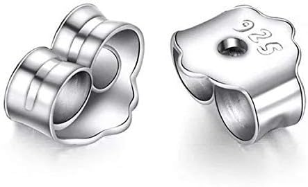 160 PCS 925 Sterling Silver Plated Earrings Posts Flat Pad Hypoallergenic Flat Pad Earring Studs with 925 Sterling Silver Earring Backs and Rubber...