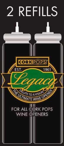 Cork Pops Wine Bottle Opener Refill Cartridges 2 Per Box- Eco-Friendly Low-Pressure, Fits All Cork Pops Models Opens 60-80 Bottles Per Cartridge 1...