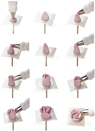 6PCS Cake Flower Nail and Flower Lifters Set, Stainless Steel Cake Cupcake Decor Baking Tools for Icing Flowers Decoration (4 Sizes)...