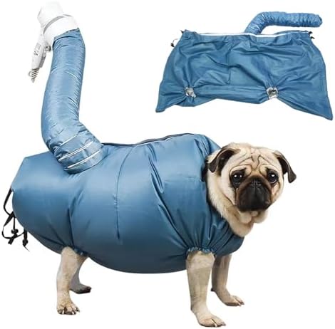 Dog Drying Bag Hands Free Quick Drying Pet Grooming Tool for Small Medium Large Puff Fluff Dogs & Cats, 360 Degree Shower Bath Hair Dryer Suit (XX...
