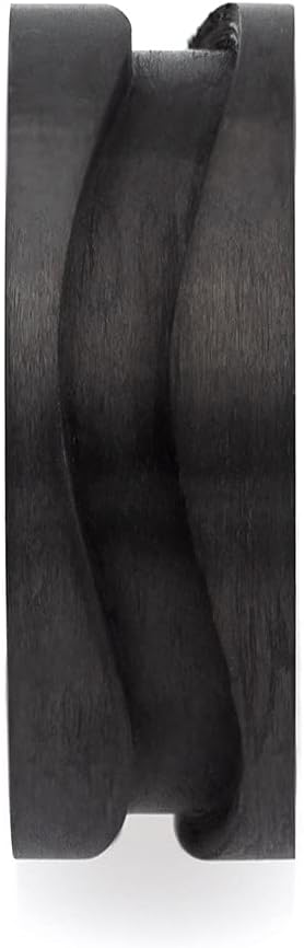 Wapiti Designs Ring Core Blank for Inlay Jewelry Making (8mm Carbon Fiber - Curvy Groove, 5.5)...