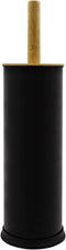 Blue Donuts Toilet Brush Holder with Bamboo Top - Black...